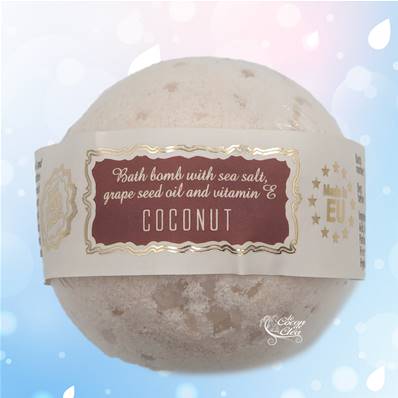 Bombe de Bain Fait Main - Noix de Coco 145g